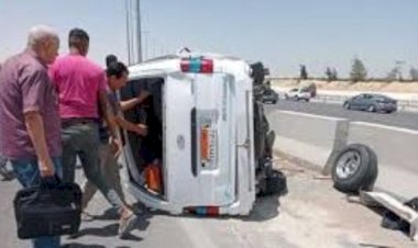 إصابة 6 أشخاص إثر انقلاب ميكروباص في طريق إسكندرية الصحراوي